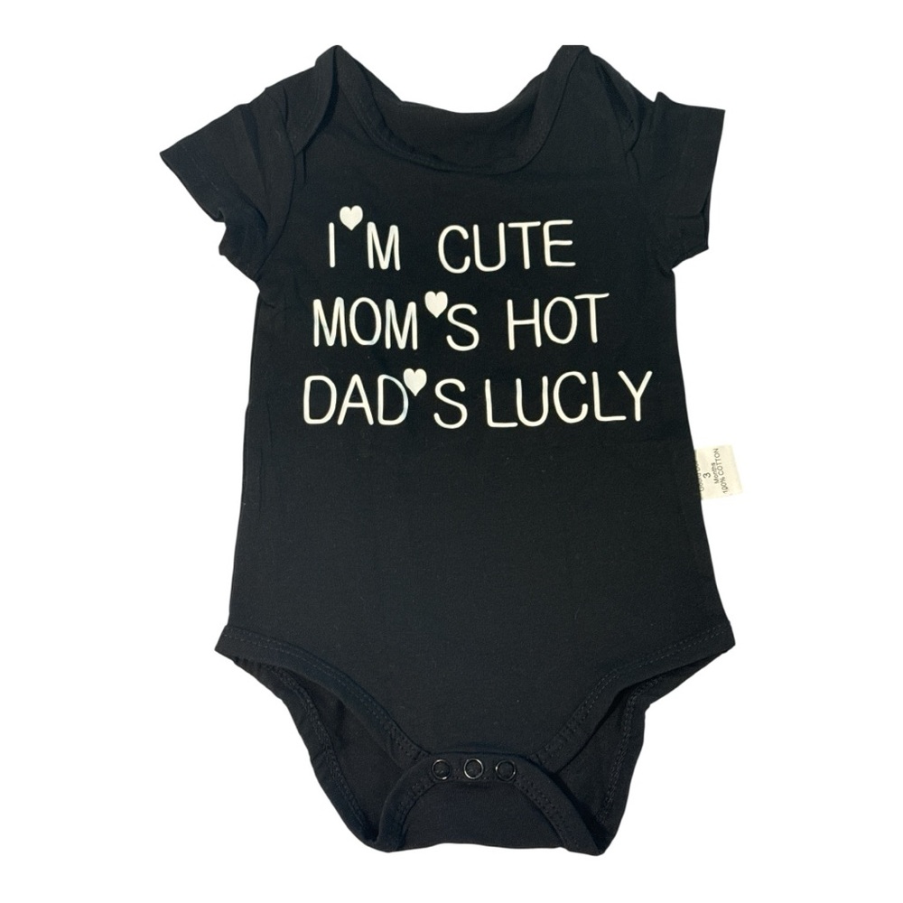 Black Funny Saying Baby Onesie in 3-6 months size